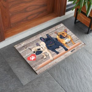 Francia Bulldog mintás lábtörlő – carton